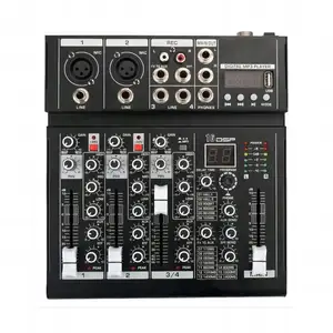 Console de mixage audio contrôleur Dj mélangeur audio professionnel avec écran led 10 CH avec lecture et enregistrement de carte son USB PC