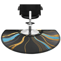 Tapis de sol de salon de coiffure moderne, épais de 1/2 pouce, anti-fatigue, découpé, surface en PVC facile à nettoyer, semi-circulaire, tapis de chaise de salon