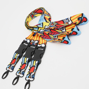 Sangle de cou double face avec logo de sublimation en couleur avec accessoires optionnels de haute qualité - Product Image 6