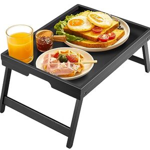 Plateau de lit moderne en bois, pliable, pour petit-déjeuner, repas, travail, ordinateur portable, collations, fêtes - Vente en gros OEM ODM - Product Image 3