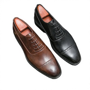 Zapatos de vestir Oxford de cuero PU para hombre, cómodos, con suela EVA, para oficina, carrera, con cordones, negros, marrones, casuales, para caminar, estilo urbano, para conducir - Product Image 3