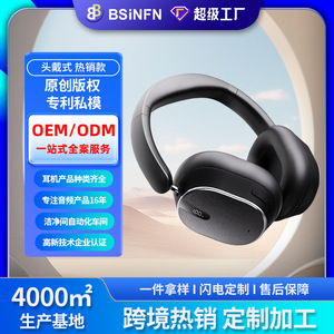 Over-Ear Headphones Leather Touch <b>Control</b> Wireless <b>For</b> Mobile <b>Phone</b> With Noise Reduction And Type-C Charging - Product Image 2