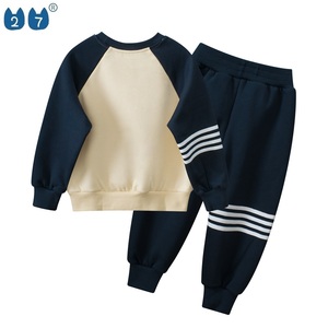 Ensemble deux pièces pour garçons, nouvelle collection automne, <span class=keywords><strong>sweat</strong></span>-shirts en molleton sans capuche, vente en gros - Product Image 3