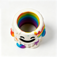 Pot à pinceaux blanc professionnel exclusif OEM, modèle en PVC écologique, caractéristiques personnalisées pour les collectionneurs, unisexe