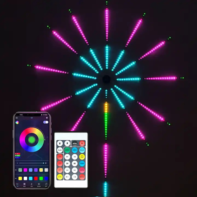 Оптовая Продажа с фабрики, светодиодный светильник для фейерверков, RGB, светодиодные Рождественские огни, звуковые музыкальные синхронизаторы, ИК пульт дистанционного управления