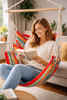 Fauteuil suspendu en toile confortable pour l'intérieur et l'extérieur, idéal pour le jardin, le balcon et le salon