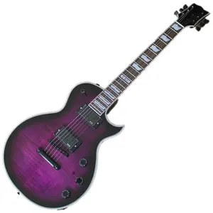 Huiyuan Purple electric guitars with Fixed Bridge,Flame Maple Veneer