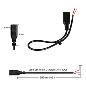 24AWG 2-aderige 50CM korte Type-C oplaadkabel USB-C voedingskabel voor elektrische scheerapparaten, haarclippers, armbanden en draagbare <span class=keywords><strong>mini</strong></span>-apparaten - Product Image 2
