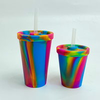 Gobelet en silicone transparent incassable et réutilisable de 480 ml (16 oz) sans BPA, compatible lave-vaisselle, avec logo personnalisé pour café, vin, bière - Utilisation unisexe pour les fêtes