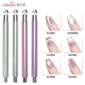 Esmalte de uñas de doble punta tipo ojo de gato recién actualizado, imán fuerte para decoración de uñas, bola de acero redonda magnética. - Product Image 1