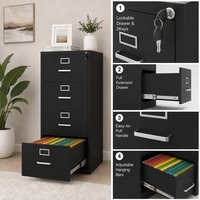 Armoire de rangement en acier modulaire à 2-3-4 tiroirs, empilable, verrouillable, système d'armoires de rangement en métal pour bureau