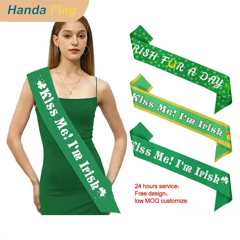 HanDa St. Patrick's Day embroidered shoulder strap printed polyester Irish Day party props