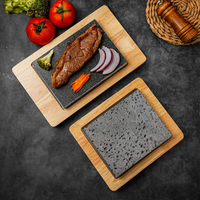 Pierre à cuisiner en granit de lave personnalisée de haute qualité, écologique, rectangulaire, pour la maison, la cuisine, le restaurant, pour servir le steak