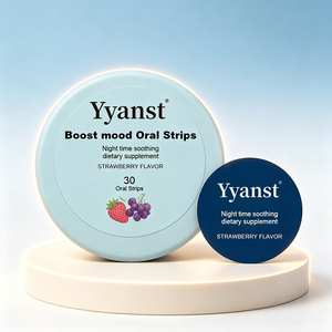 OEM ODM Bandes buccales pour améliorer l'humeur, apaisantes pour la nuit, complément alimentaire, saveur fraise, dissolution rapide, 30 pièces, boîte ronde - Product Image 3