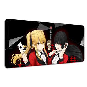 Alfombrilla de Ratón con Diseño de Chica Anime Rubia con Sonrisa Malvada, Alfombrilla de Escritorio Extendida en Tono Amarillo Cálido, Base Antideslizante, Estética de Fantasía Oscura para Juegos - Product Image 4