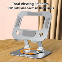 Accessoires Consommateur Très Vendus 360 °   Support d'ordinateur portable pliable et rotatif réglable pour bureau, rehausseur stable pour ordinateur portable