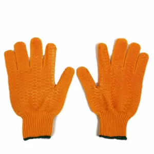 Alta visibilità arancio di Cattivo Gusto criss-cross rivestimento IN PVC super-non-slip grip A NIDO D'APE GUANTI stringa maglia guanti da lavoro