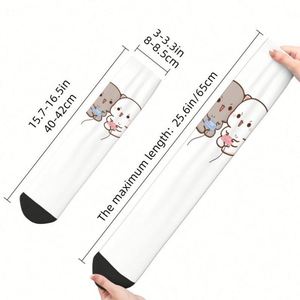 Calcetines Personalizados para Parejas, Diseño Mochi Cat Peach y Goma, Antibacterianos, Cálidos, Divertidos y Originales, para Hombre y Mujer, Suministro ODM - Product Image 3