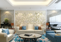 Papier peint mural 3D haut de gamme classique chinois à motifs floraux et d'oiseaux