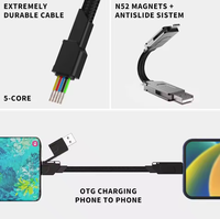 Câble de charge rapide magnétique multi-connecteurs 6 en 1, porte-clés, cordon PD pour Android TYPE-C 60W QC 18W, cordon de charge rapide