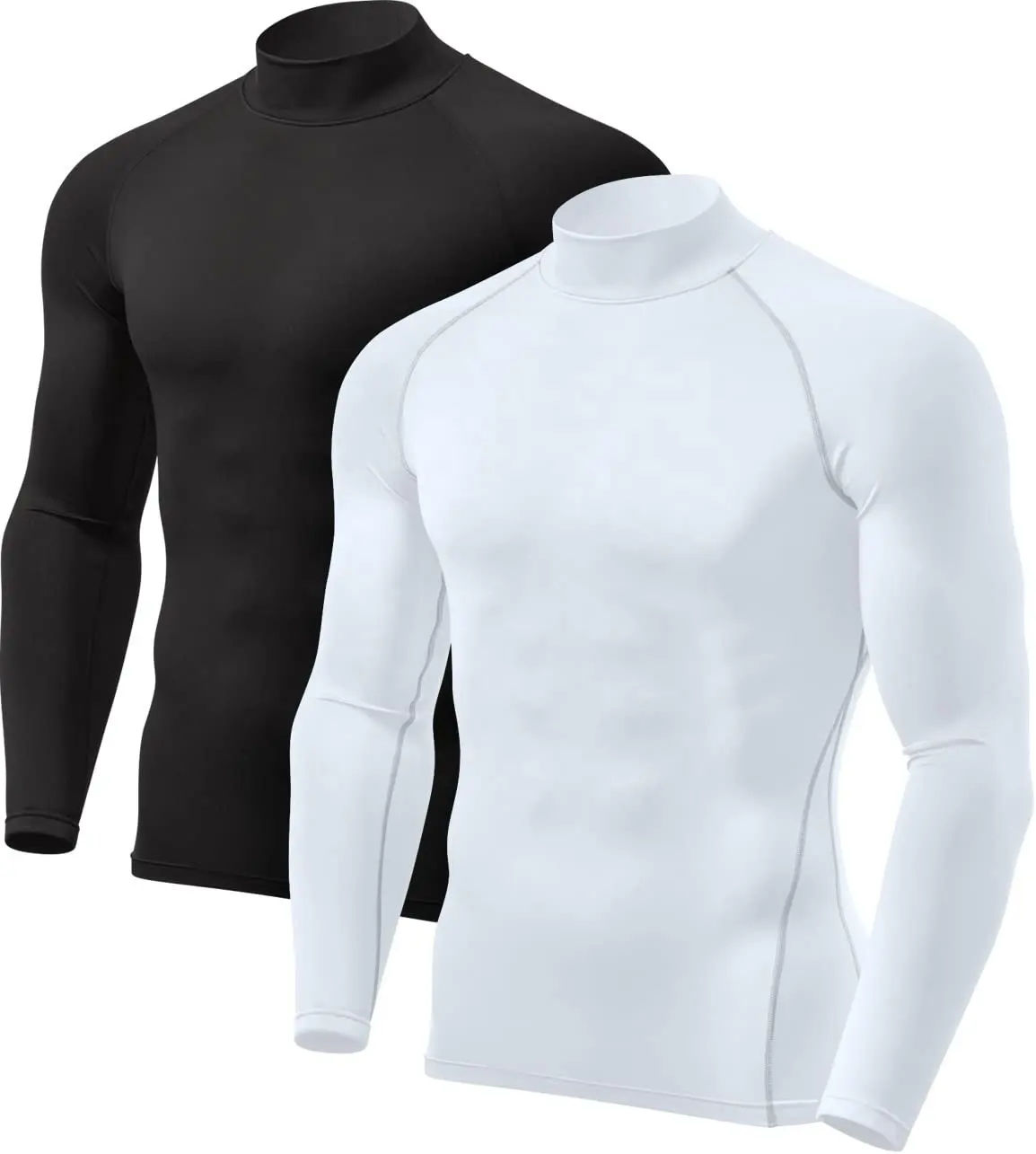 Custom Men's Thermal Long Sleeve Compression Shirts Mock Turtleneck Winter Sports Running cycling Base Layer Top