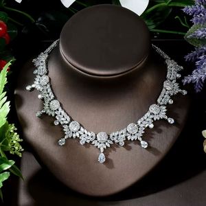 HIBRIDE Sparkling <b>Cubic</b> <b>Zirconia</b> Wedding Bridal Jewelry Sets Party Accessories Jewelry Necklace Sets Aretes De Mujer N-342 - Product Image 4