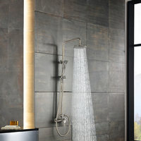 Ensemble de douche pluie en acier inoxydable 304 avec mitigeur à poignée unique et pommeau de douche carré pour salle de bain familiale et hôtel