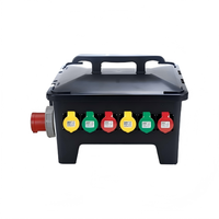 Caja de Distribución de Energía Industrial de 12 Vías y 16A, Entrada de 63A 3P, Carcasa de ABS, IP55 Resistente a la Intemperie, Doble Voltaje 220V/380V, Asa Integrada