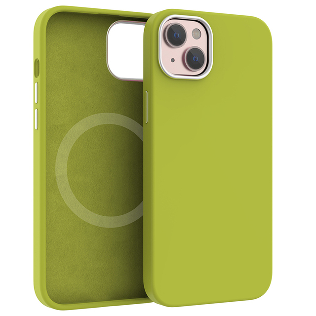 Liquid Silicone Case Magnetic with IC Pop-up Window Rubber Coated Silicone Magnetic Mobile Phone Case for iPhone 13 14 15 16Pro