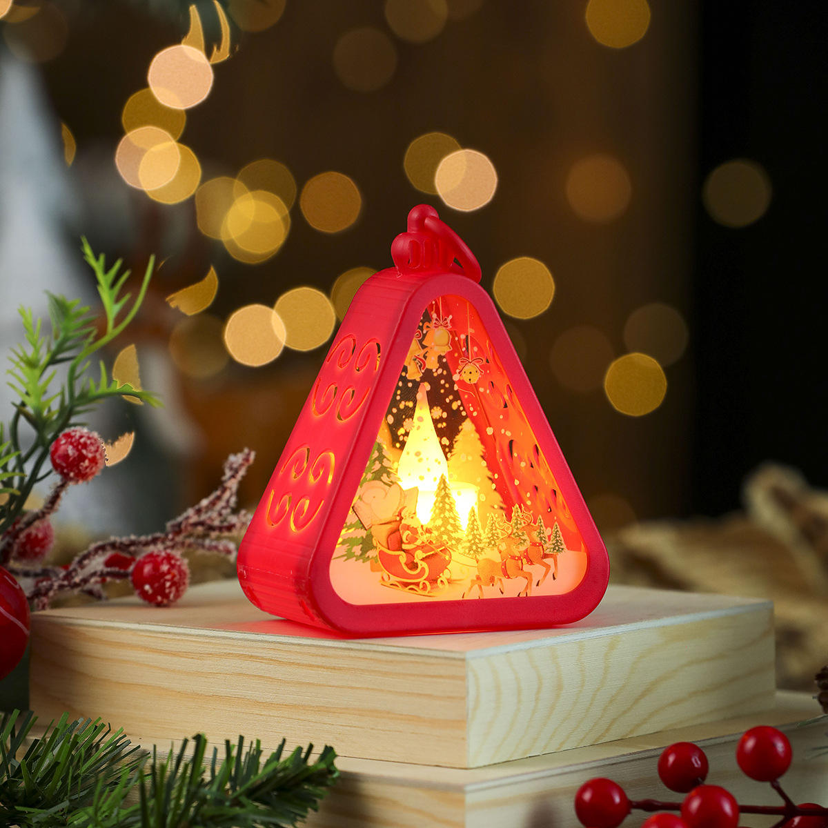 Red old man deer pull cart