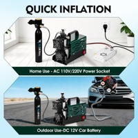 Compresor de Aire TUXING 12V CE Mini Verde, Enfriamiento por Aire, 300 Bar, 30Mpa, 4500 Psi, para Caza, Batería de Coche, Paintball, PCP, para Botella de 0.5L
