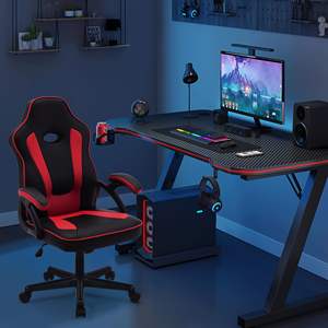 Asiento trasero alto ergonómico con Inserto de malla transpirable Reposabrazos acolchados Ajuste de inclinación Silla de soporte lumbar de base duradera - Product Image 1