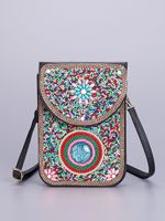 Tas Selempang Wanita Mewah Bordir Manik-Manik Bohemian Buatan Tangan dengan Batu Permata Turquoise untuk Festival dan Pesta