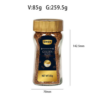 โหลแก้วใส่กาแฟเปล่า85กรัมขวดโหลแก้วใสใส่ชาพร้อมฝาพลาสติกสีเหลืองสำหรับใส่อาหารปรับแต่งได้ - Product Image 6