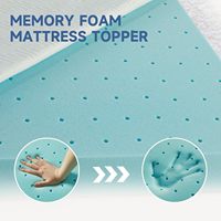Surmatelas en mousse à mémoire de forme à conception ventilée avec housse amovible, lavable et respirante pour soulager les maux de dos et antidérapant