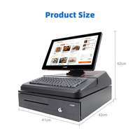 Terminal de point de vente compact tout-en-un, écran HD non tactile de 15,6 pouces, caisse enregistreuse pour supermarché, restaurant