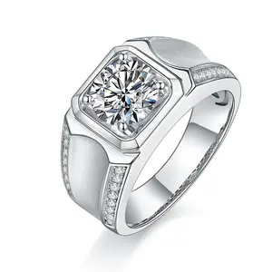 Großhandel Moissan ite Schmuck Sterling Silber Moissan ite Infinity Men Ring Diamond Für Männer