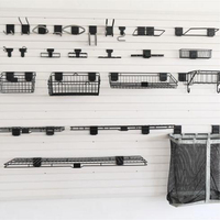 JH-Mech Support de rangement polyvalent pour garage avec mécanisme de verrouillage stable Crochets métalliques durables et faciles à installer pour mur à lattes