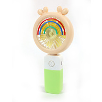 Mini ventilateur de bureau portable USB rechargeable avec lumière LED et support pour téléphone portable, 3 vitesses de vent