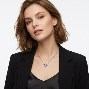 Collar Adodo 2025 de Moda, Cadena de Eslabones Chapada en Oro de Plata 925, Antideslustre, con Colgante en Forma de V, Joyería de Moissanita con Corte 1CT VVS1 GRA - Product Image 6