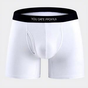 Breathable Midwaist-extended Leg <b>Boxer</b> Men's Cotton Briefs <b>Custom</b> logo <b>Boxer</b> Shorts - Product Image 2