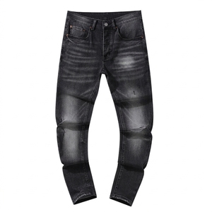 Luxury Designer Purple Color <strong>Jeans</strong> Distressed Slim Fit Men Denim Trousers Vintage Wash High Quality Streetwear Pant Brand - Product Image 3
