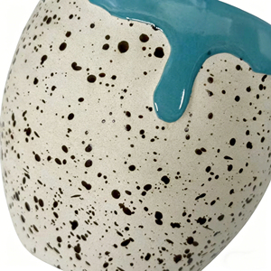 <span class=keywords><strong>Pot</strong></span> de fleurs en céramique moucheté en forme d'œuf avec glaçure turquoise effet goutte d'eau, collection 2026, idéal pour l'intérieur, la décoration de la maison et les arrangements floraux - Product Image 6