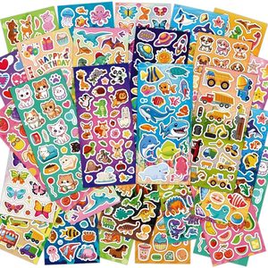 KARSLORA 36 hojas de pegatinas para niños, más de 800 piezas, dibujos animados, animales, frutas, dinosaurios, gatos, peces, vinilo autoadhesivo decorativo - Product Image 1