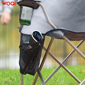 Silla Plegable para Exteriores Woqi, Tela Oxford Negra, Silla de Playa Portátil con Bolsillos de Malla, Silla de Camping Ligera - Product Image 1