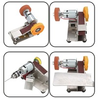 Mini meuleuse à bande 120W Meuleuse de table électrique avec bande abrasive pour le métal, le bois, l'affûtage des couteaux et les projets de bricolage