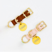 Collier pour animaux de compagnie en cuir PU souple avec boucle de fermeture et longueur réglable pour chiens et chats, collier pour animaux de compagnie en PU à fermeture à pression