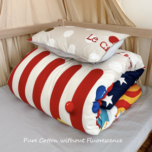 Set di biancheria da letto in tre pezzi in cotone 100% con stampa a cartoni animati, tessuto per un Comfort morbido - Product Image 2