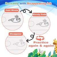 Carnet d'exercices magique personnalisable à rainures pour enfants 3-8 ans, reliure spirale, 10 feuilles réutilisables, cahiers d'écriture, traçage des lettres/chiffres, mathématiques