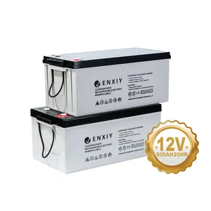 ENXIY Batterie 12V 200Ah Batterie rechargeable à plaque tubulaire gel stationnaire